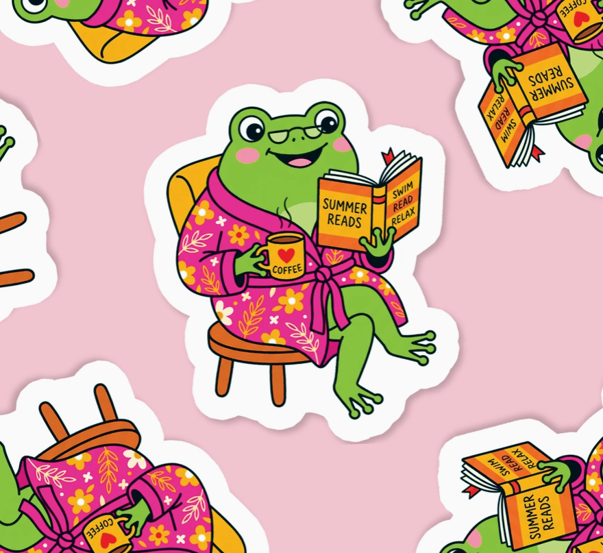 Bookish Frog Sticker book cover